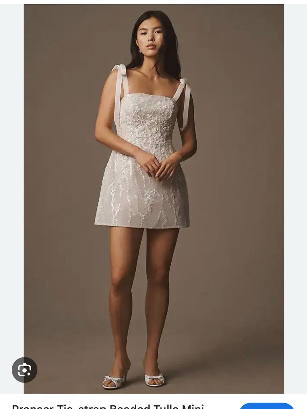 Watters Blush Strapless Beaded Mini Dress